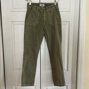 Paige “Mayslie” straight ankle pant in vintage ivy green